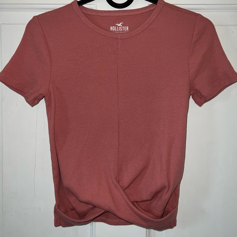 Hollister pink twisted t-shirt